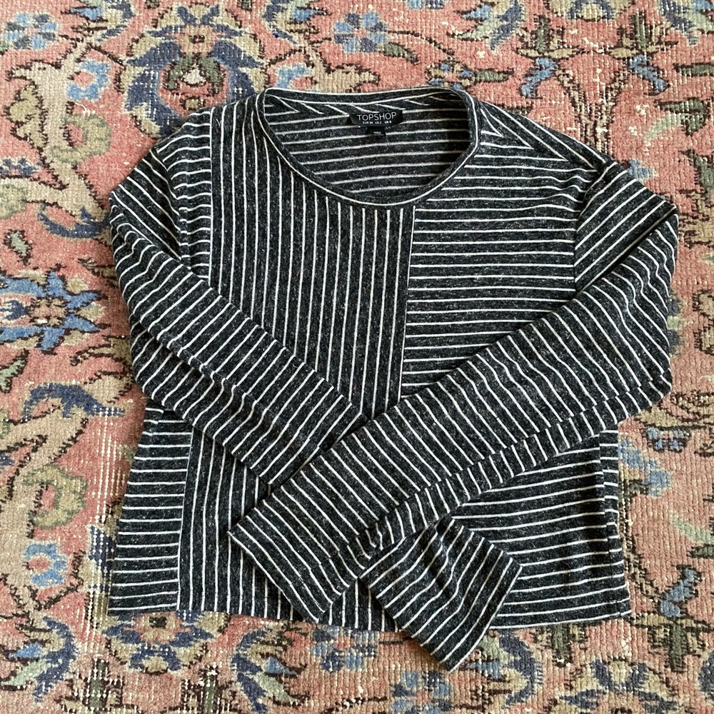 Topshop Striped Long Sleeve Shirt